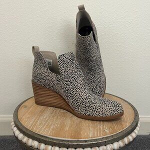 Toms | Kallie Cheetah Wedge Booties, New Without Box, size 8